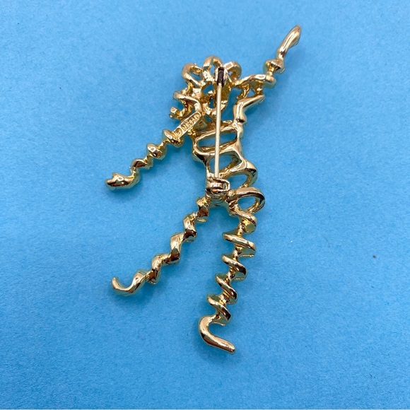 Vintage NEMO Dancer Brooch Coiled Corkscrew Gold Tone Pin - Picture 3 of 6